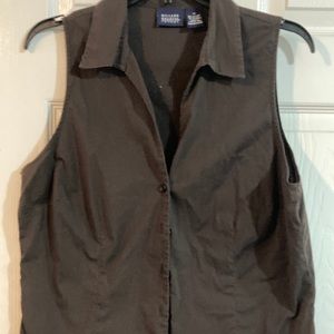 Brown sleeveless top size 12 good condition
